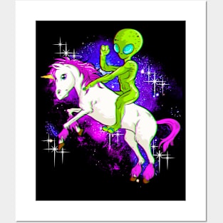 Alien Riding A Unicorn For True Believer Posters and Art